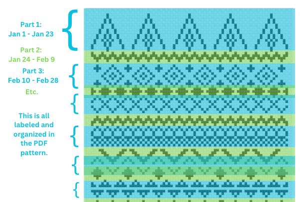 2026 Year-long Temperature Stitch-along - Cross Stitch SAL, PDF