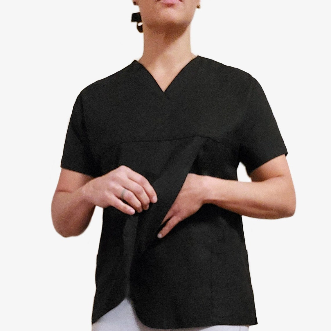 Women's Breastfeeding / Nursing Vneck Short Sleeve Scrub Etsy