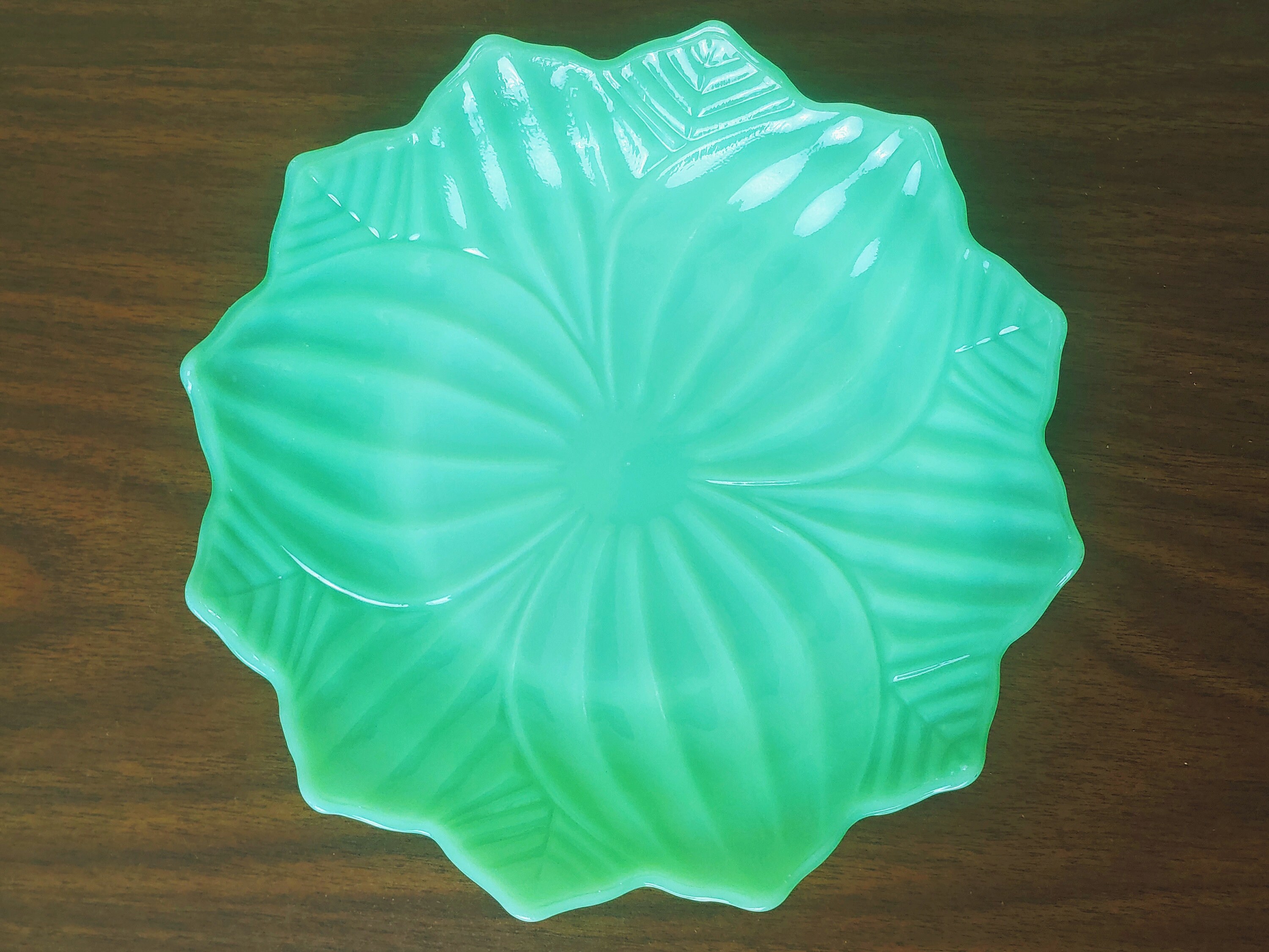 Jadeite Fire King Lotus Blossom Bowl and Plate. Vintage Fire Etsy