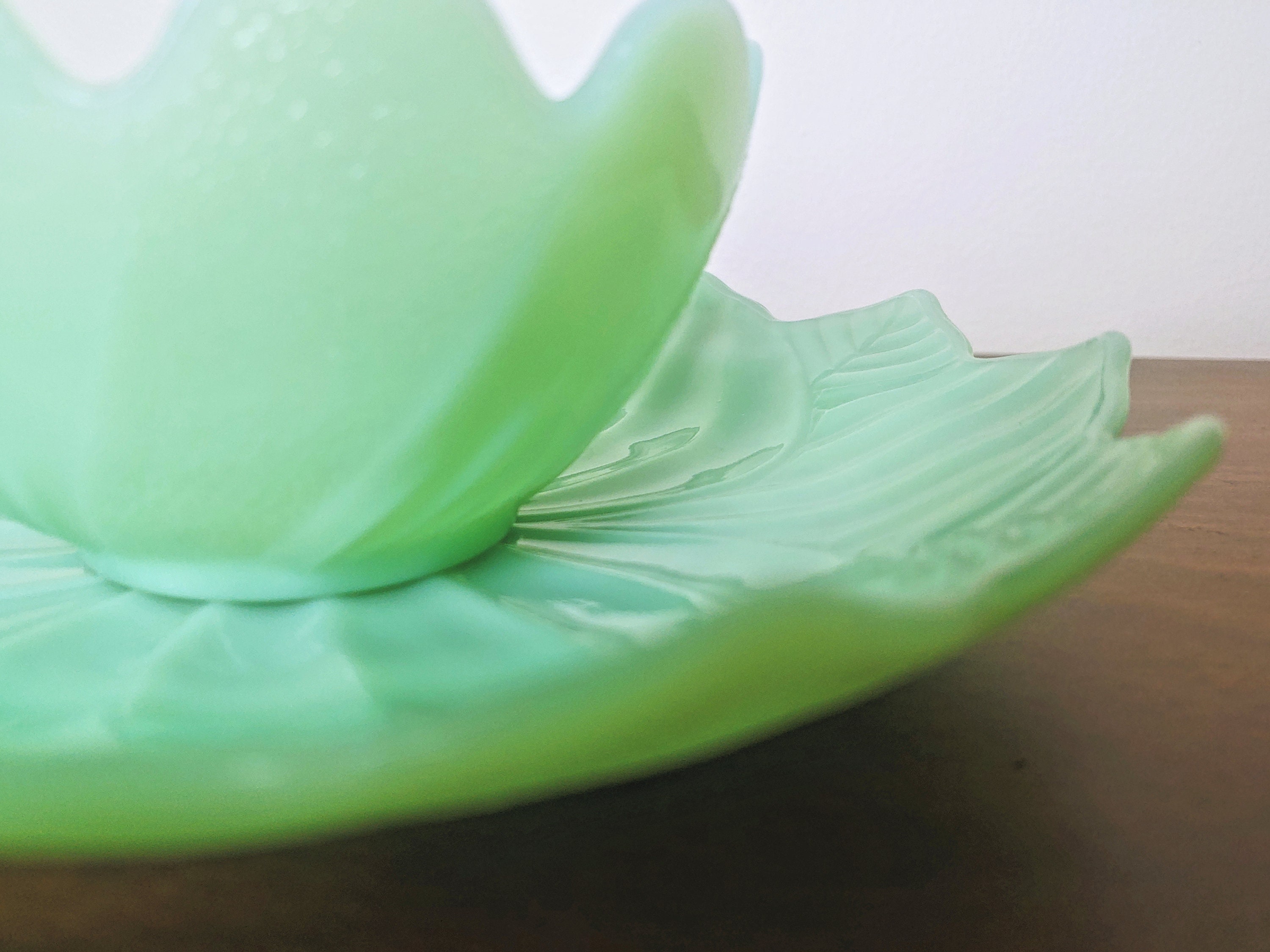 Jadeite Fire King Lotus Blossom Bowl and Plate. Vintage Fire Etsy