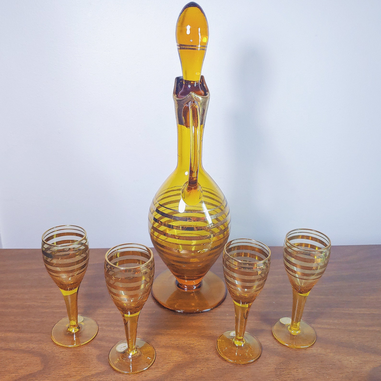 amber glassware set
