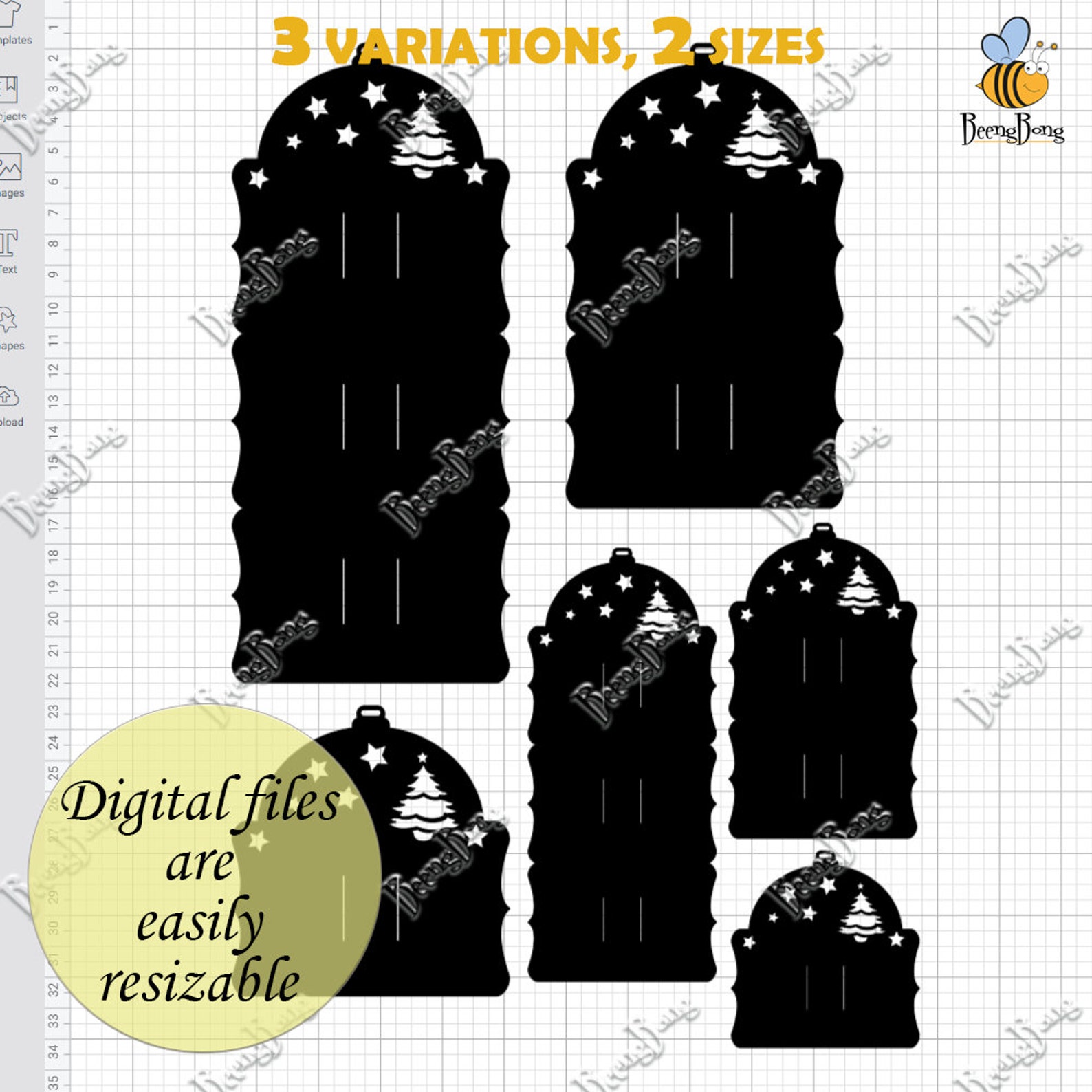 Christmas bow holder template SVG hair bow display card Etsy