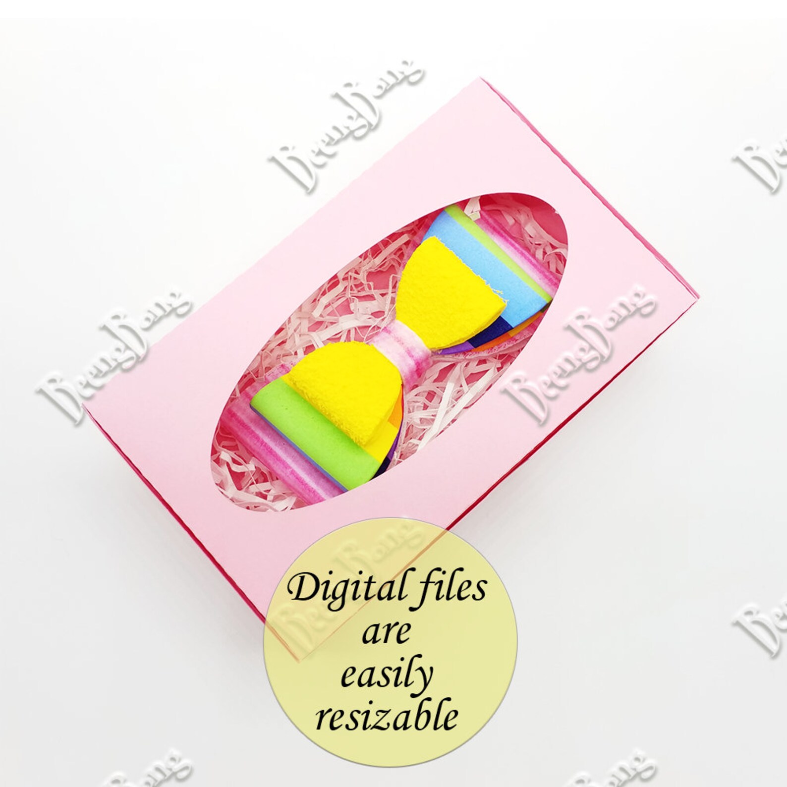 Classic set hair bow packaging Bundle gift box template SVG Etsy