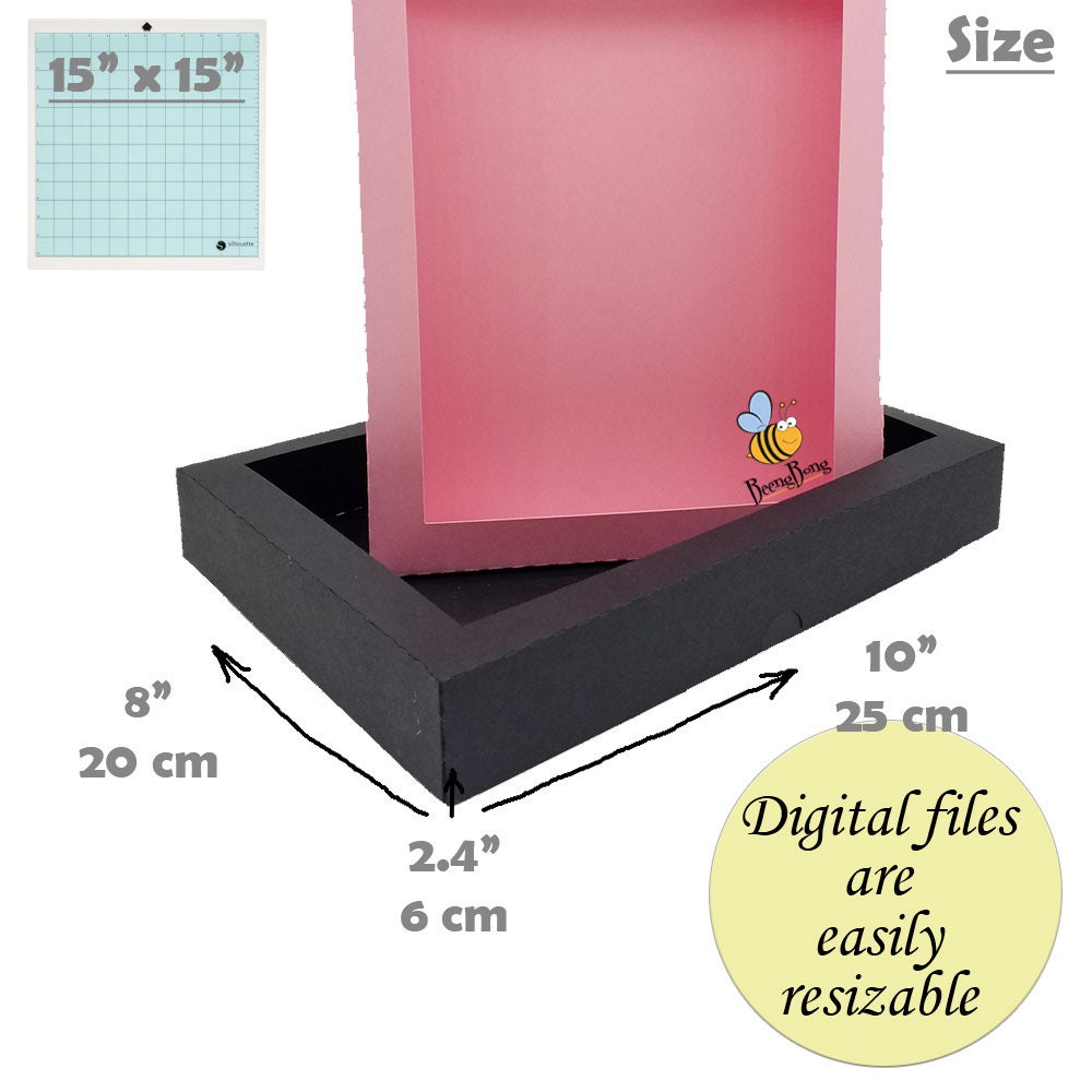 8 x 10 Rectangle 3D shadow box template SVG Frame Etsy