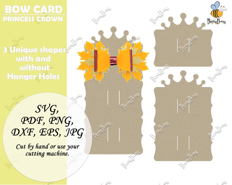 Download Crown bow holder template SVG Hair bow display card cut ...