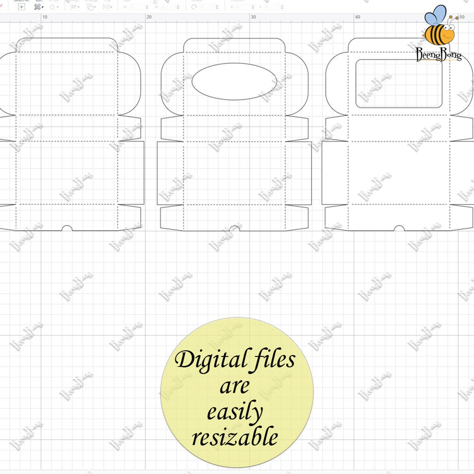 Classic set hair bow packaging Bundle gift box template SVG Etsy