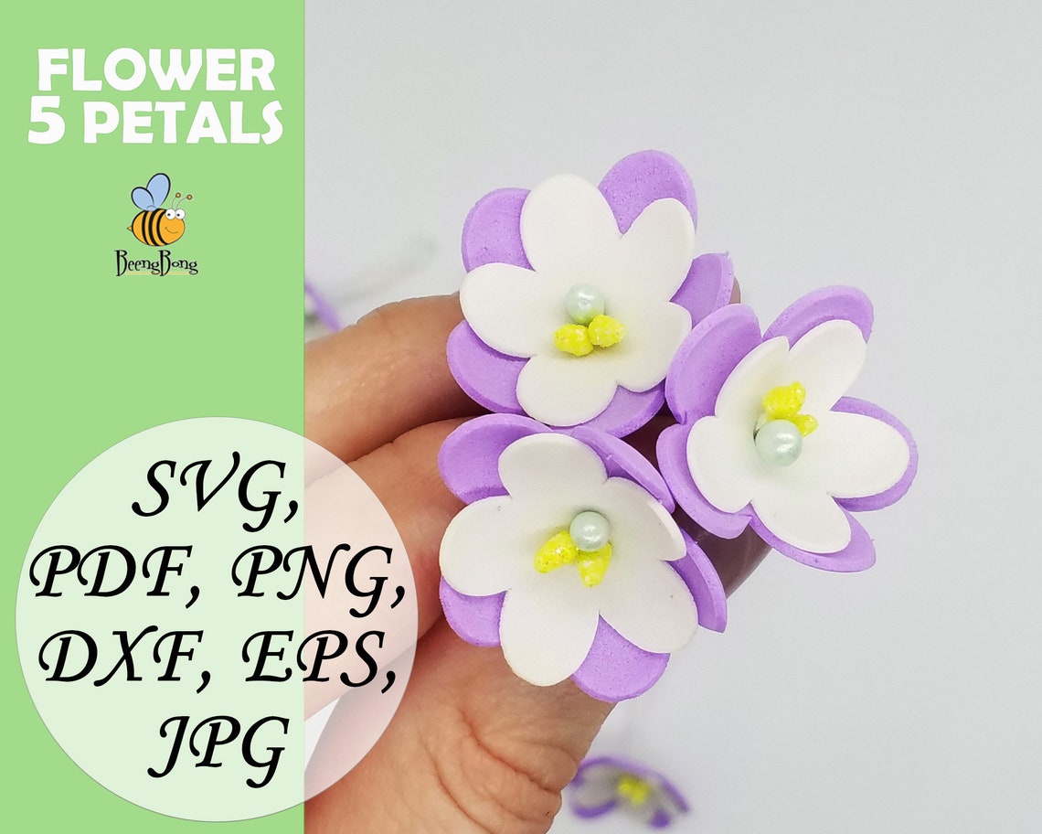 Felt Flower Pattern PDF Small Flower Petals SVG 3D Flower | Etsy