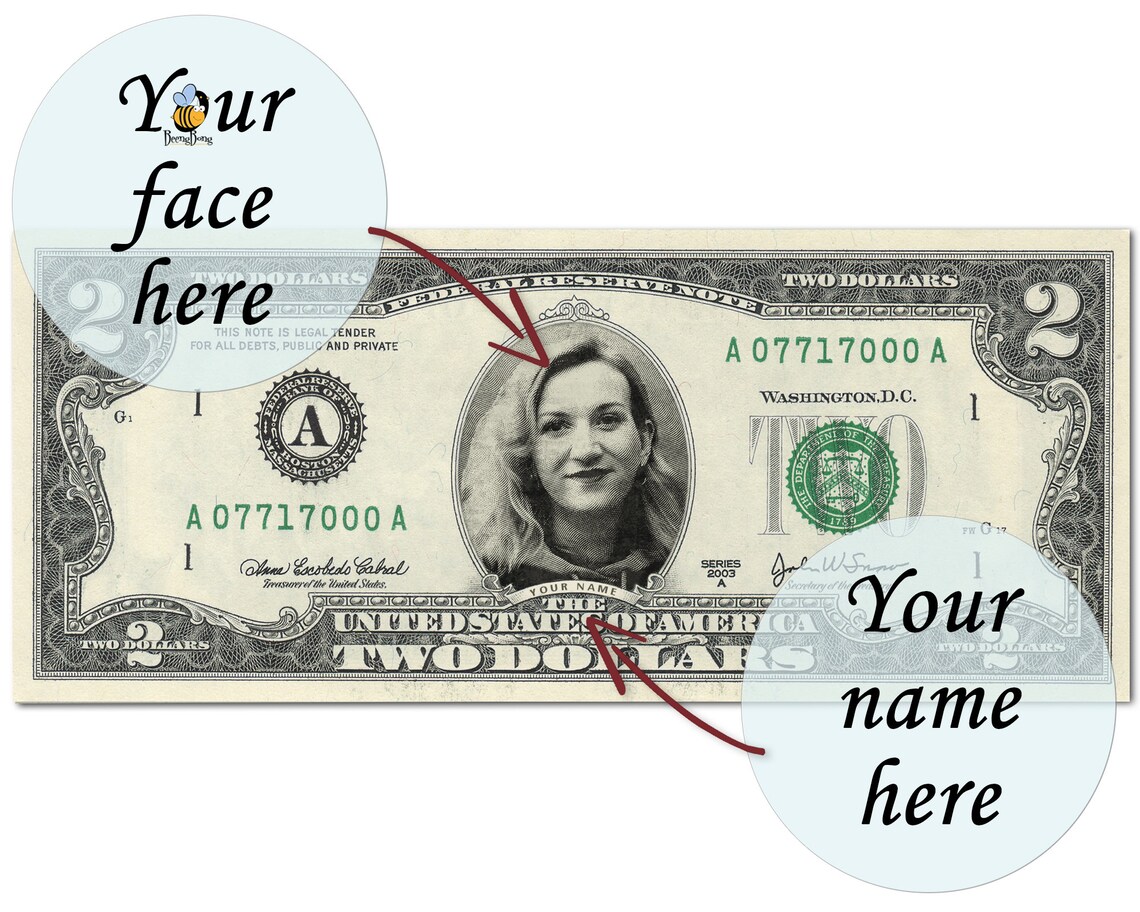 Personalized dollar digital Custom fake money new examples Etsy