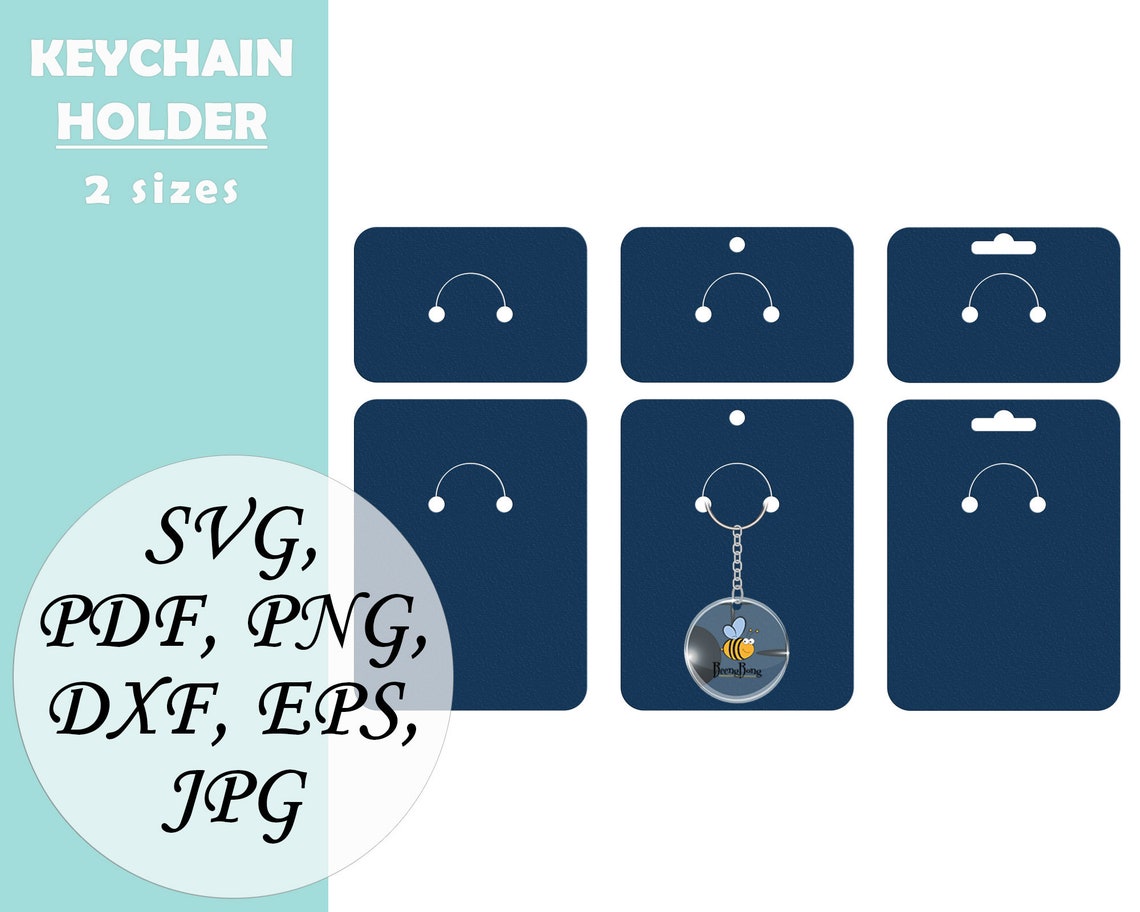 Rounded keyring holder card SVG Classic keychain display card Etsy