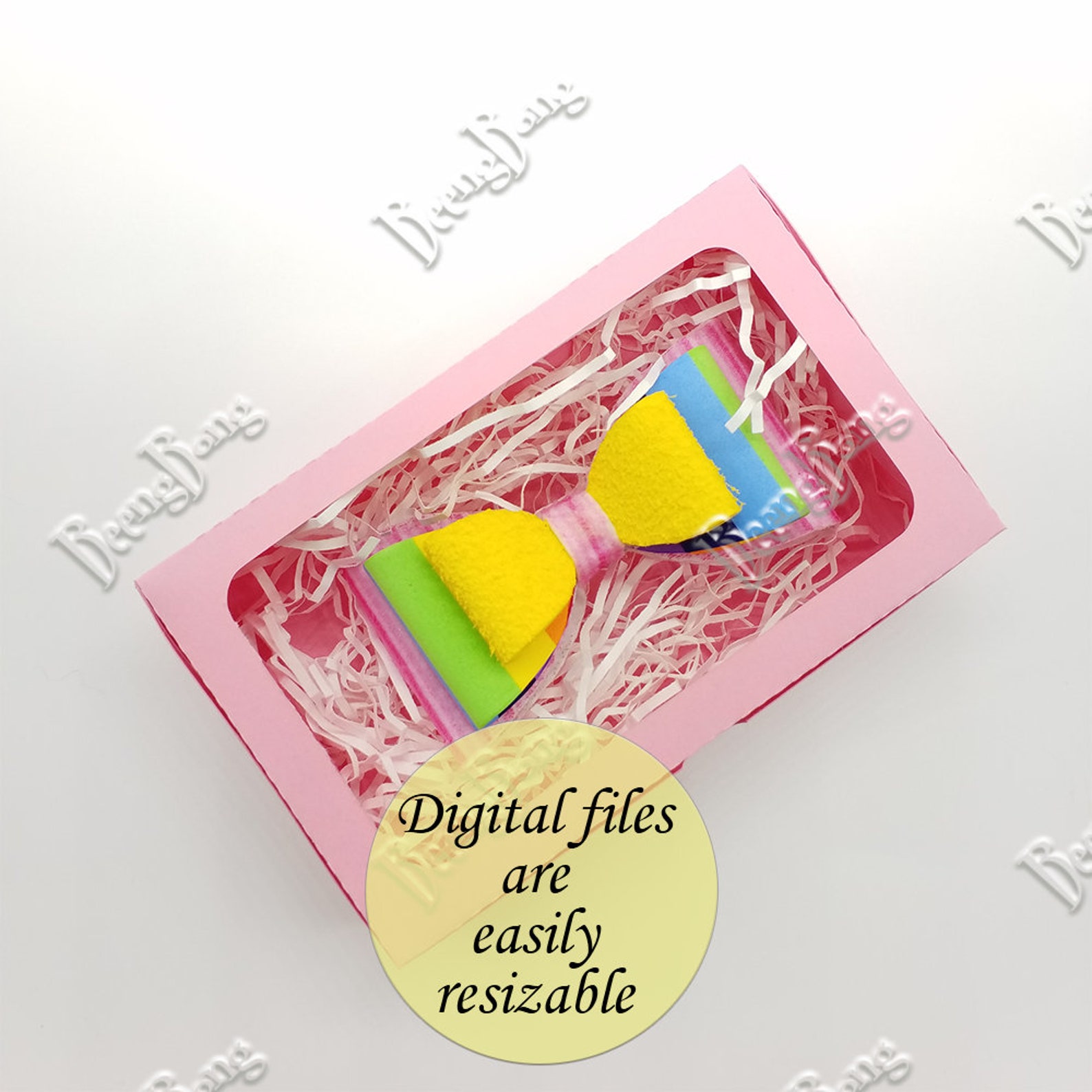 Classic set hair bow packaging Bundle gift box template SVG Etsy