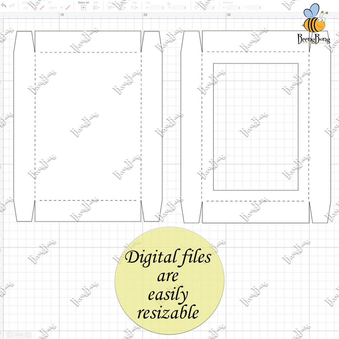 Rectangle 3D shadow box template SVG Frame gift box template | Etsy