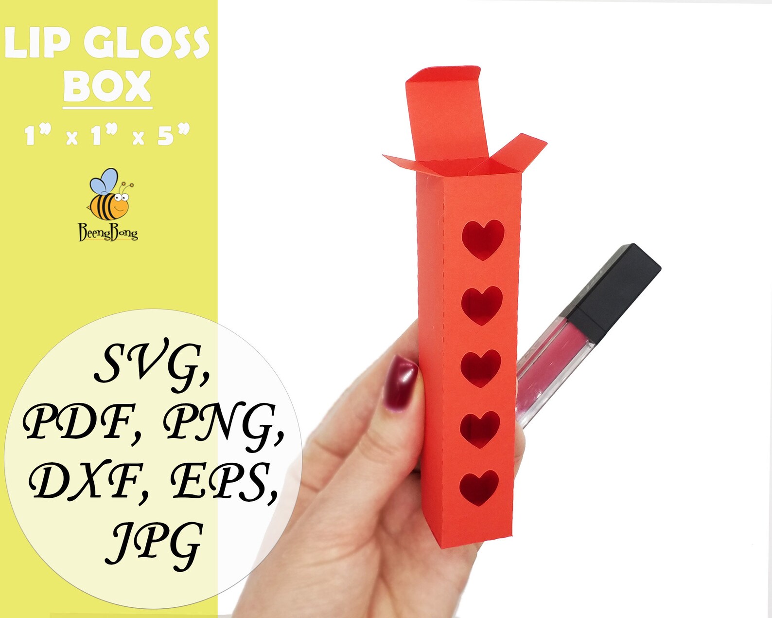 Lip balm box SVG Blank lipstick box template SVG Lip gloss Etsy