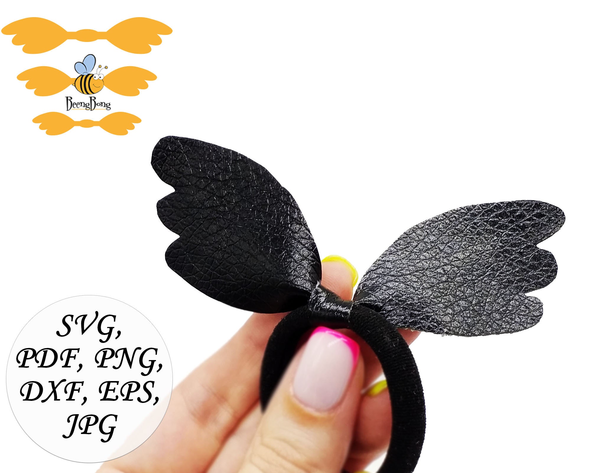 Pinch Hair Bow SVG Template Angel Wings Bow SVG Mini Bow SVG | Etsy