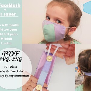 Download Diy Face Mask Pattern Pdf Svg 3d Face Masks Washable Etsy