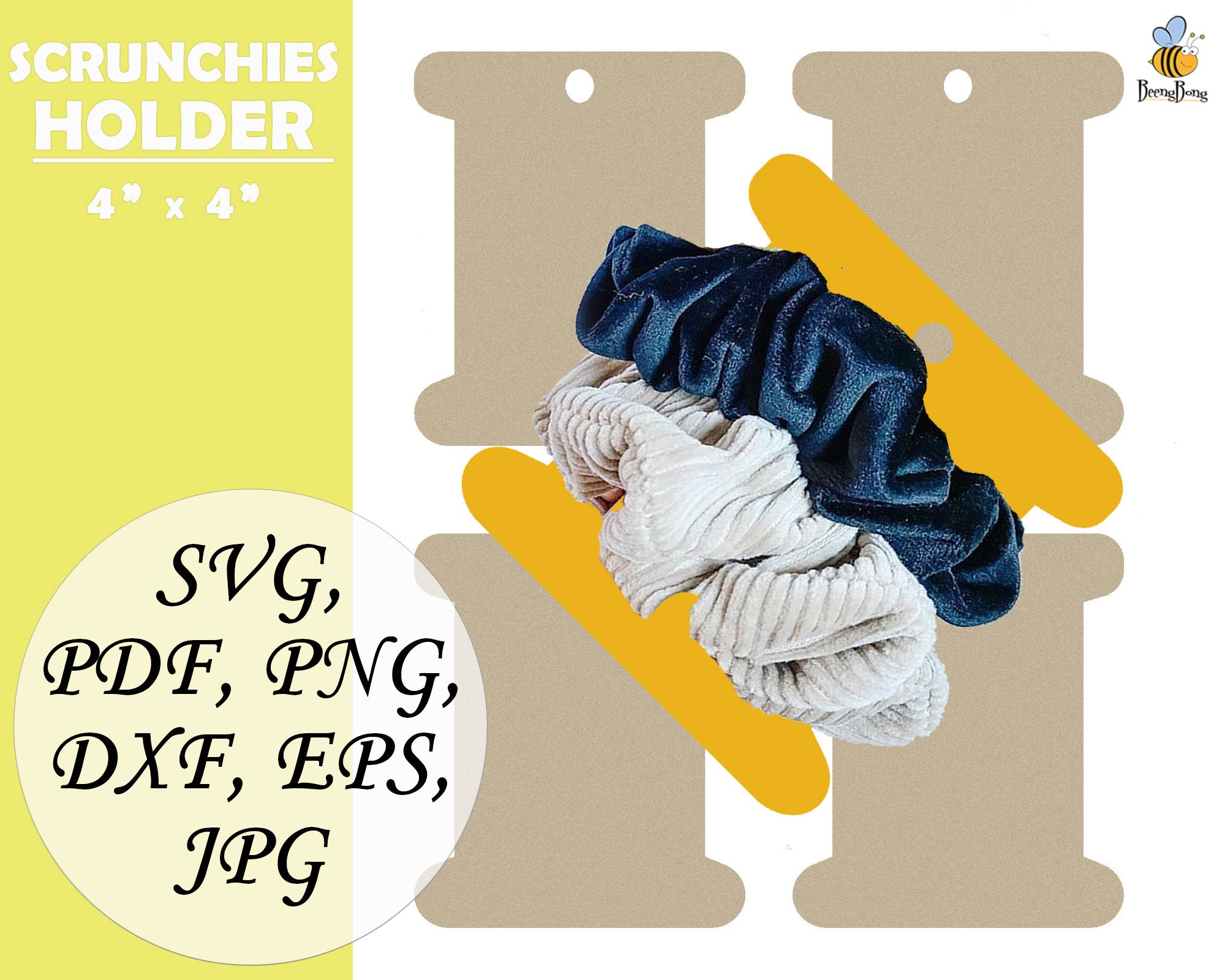 Cut scrunchies holder template SVG Scrunchie card holder SVG Etsy