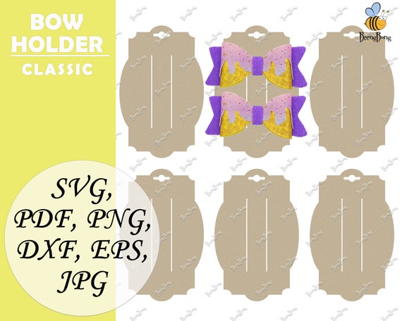 Classic Bow Holder Template SVG Oval Hair Bow Display Card | Etsy