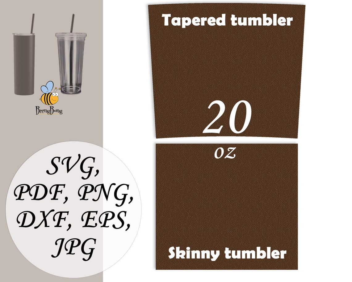 Bundle Tapered Tumbler Template SVG 20 Oz Skinny Tumbler Etsy