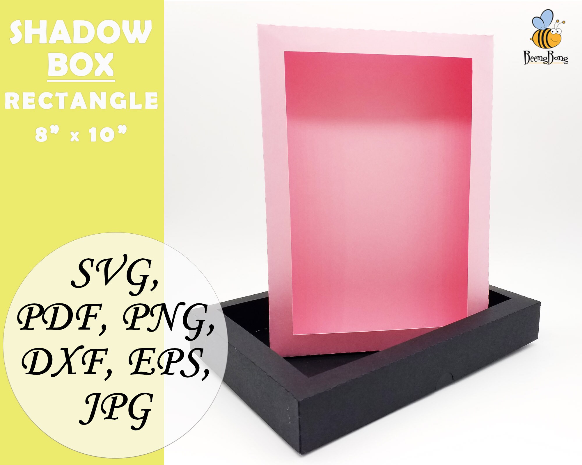 8 x 10 Rectangle 3D shadow box template SVG Frame Etsy