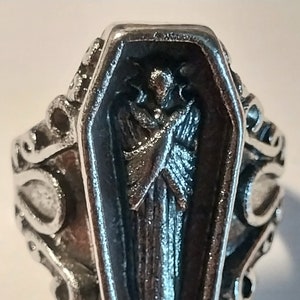 Gothic Dark Vampire Coffin Ring
