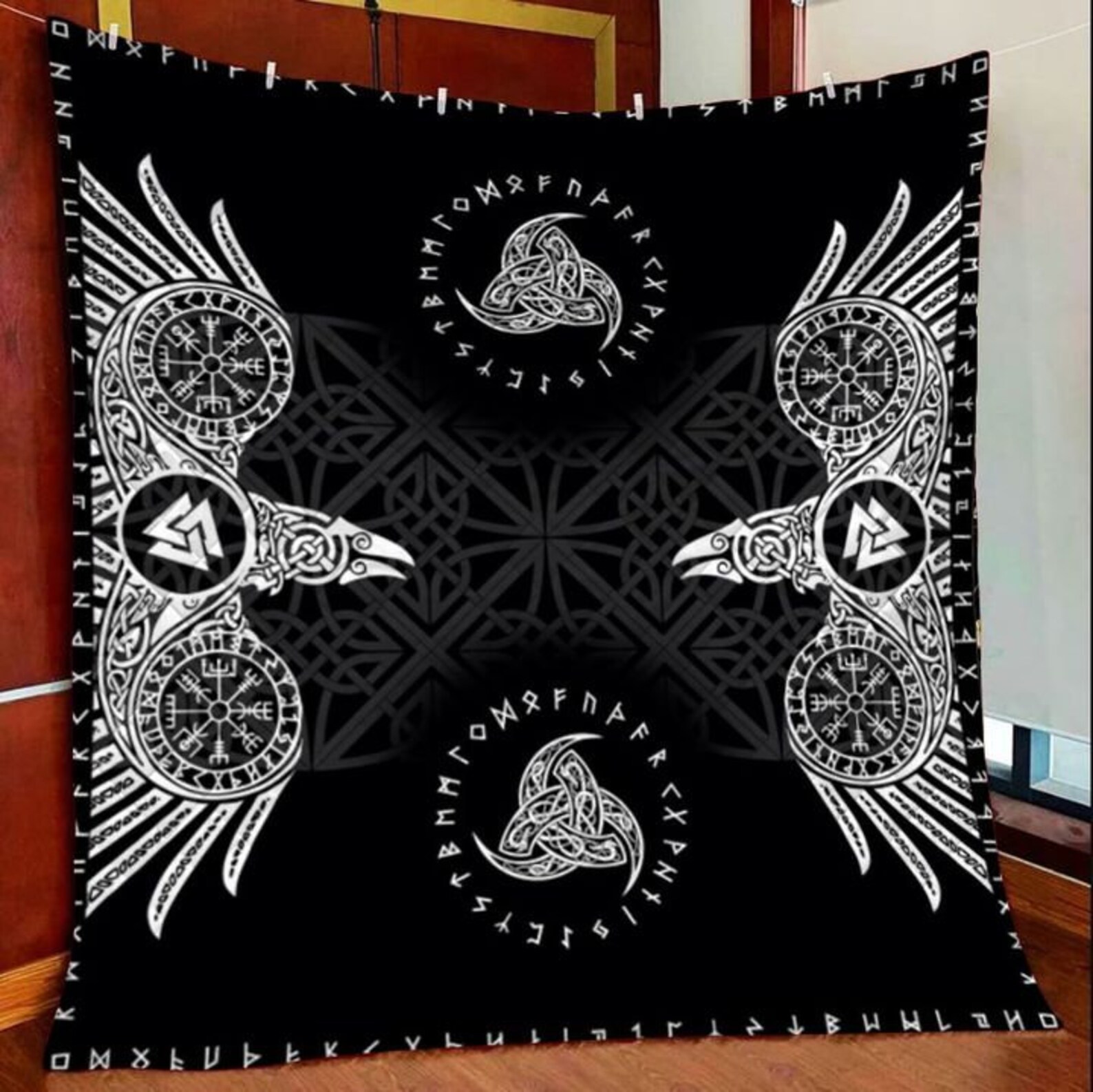 Amazing Viking blanket Quilt Vikings Blanket Viking Compass Etsy