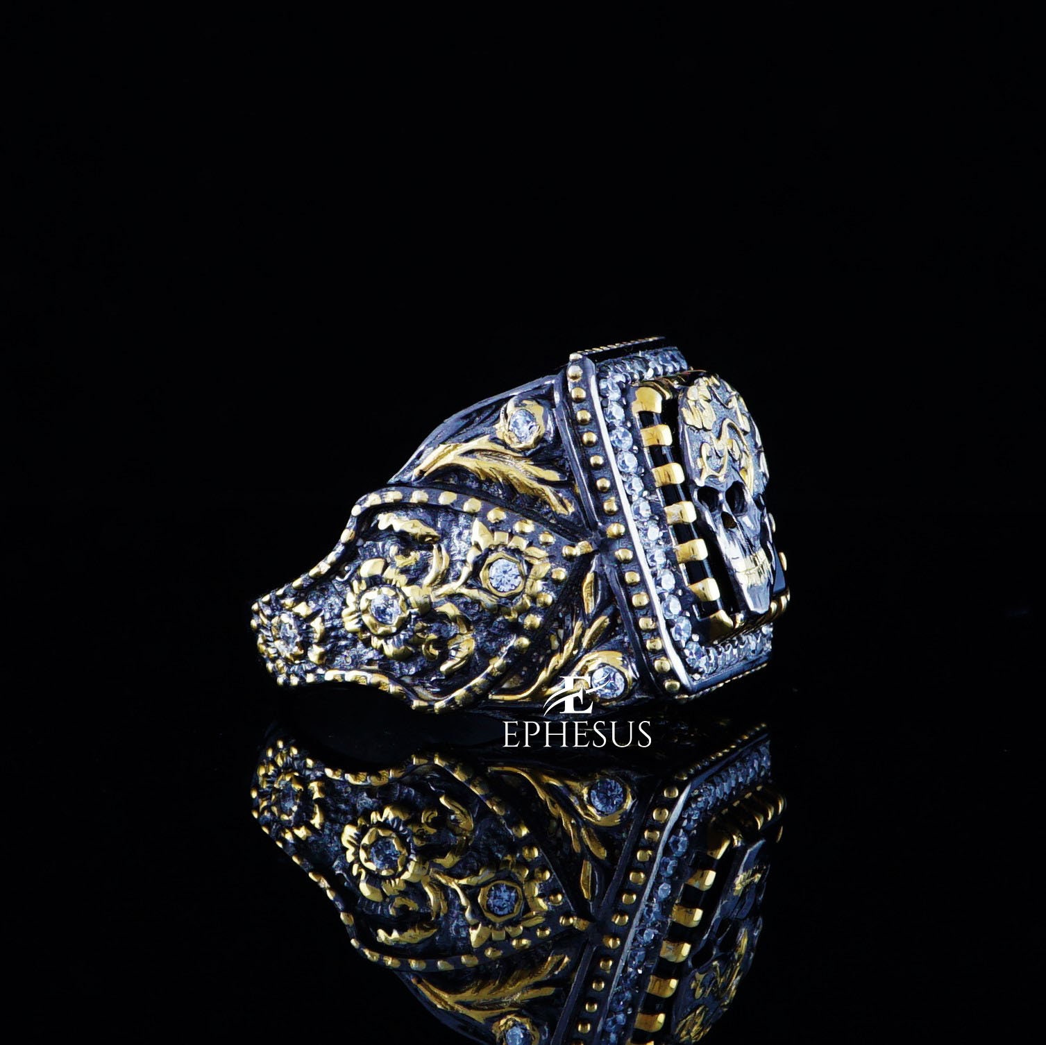 Heavy Skull Ring Mens Skull Ring 925 Silver Skull Ring Mens Etsy