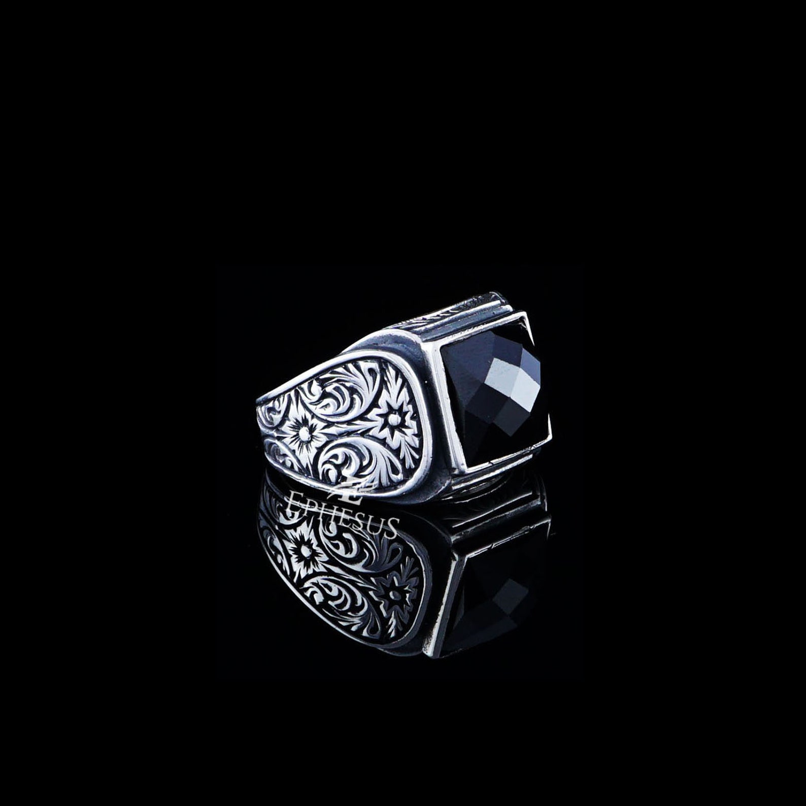 Mens Pinky Ring 925 Sterling Silver Onyx Ring Handmade Ring - Etsy