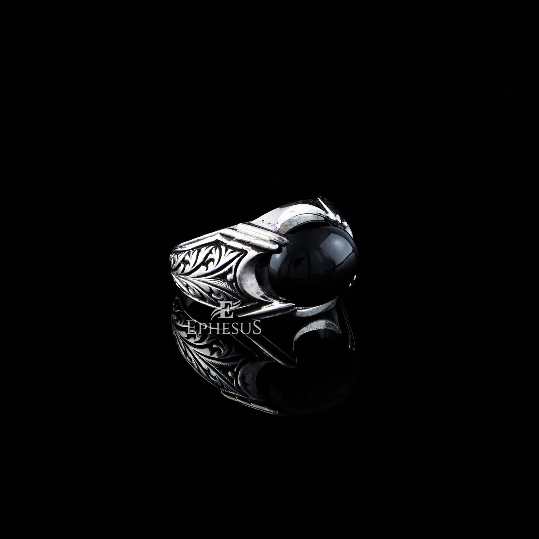 Black Onyx Mens Sterling Silver Ring 925 Handmade Ring for | Etsy