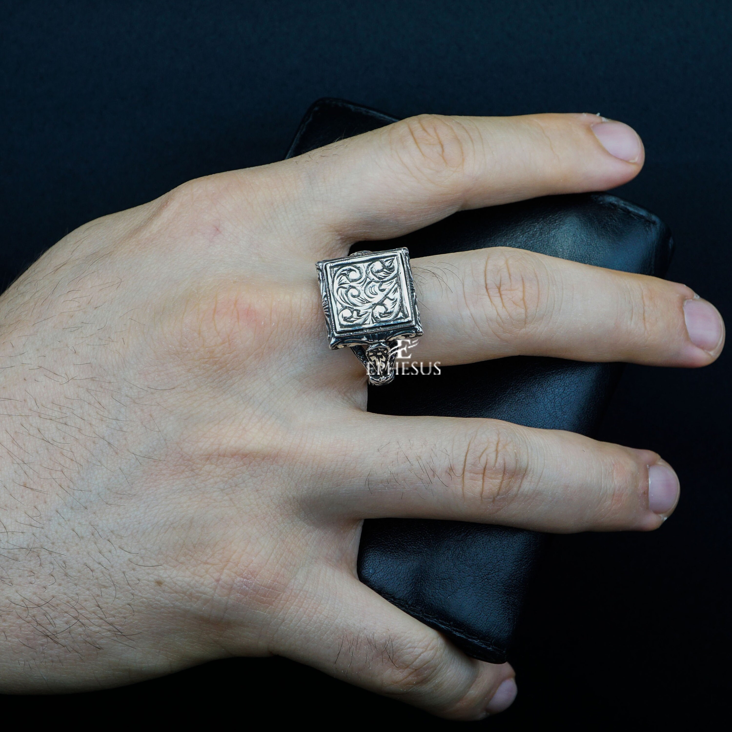 Mens Square Ring Square Ring Mens Square Ring Design Etsy