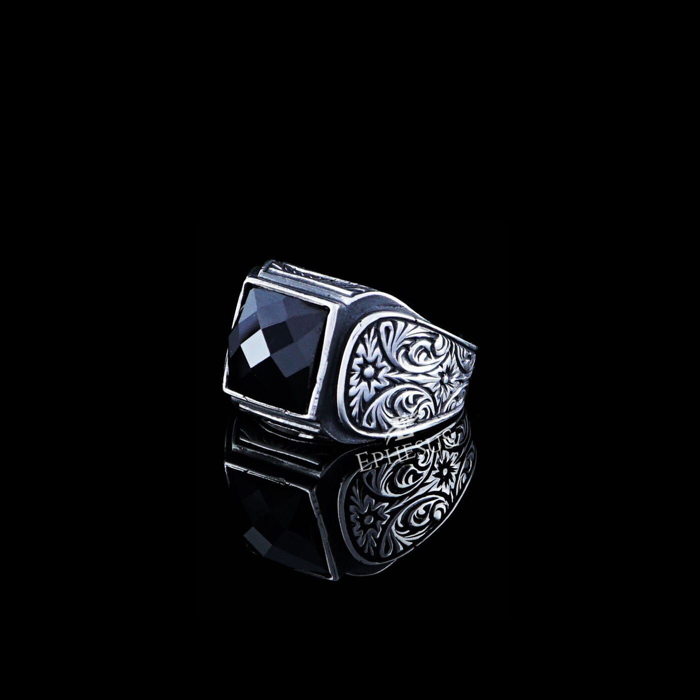 Mens Pinky Ring 925 Sterling Silver Onyx Ring Handmade Ring | Etsy