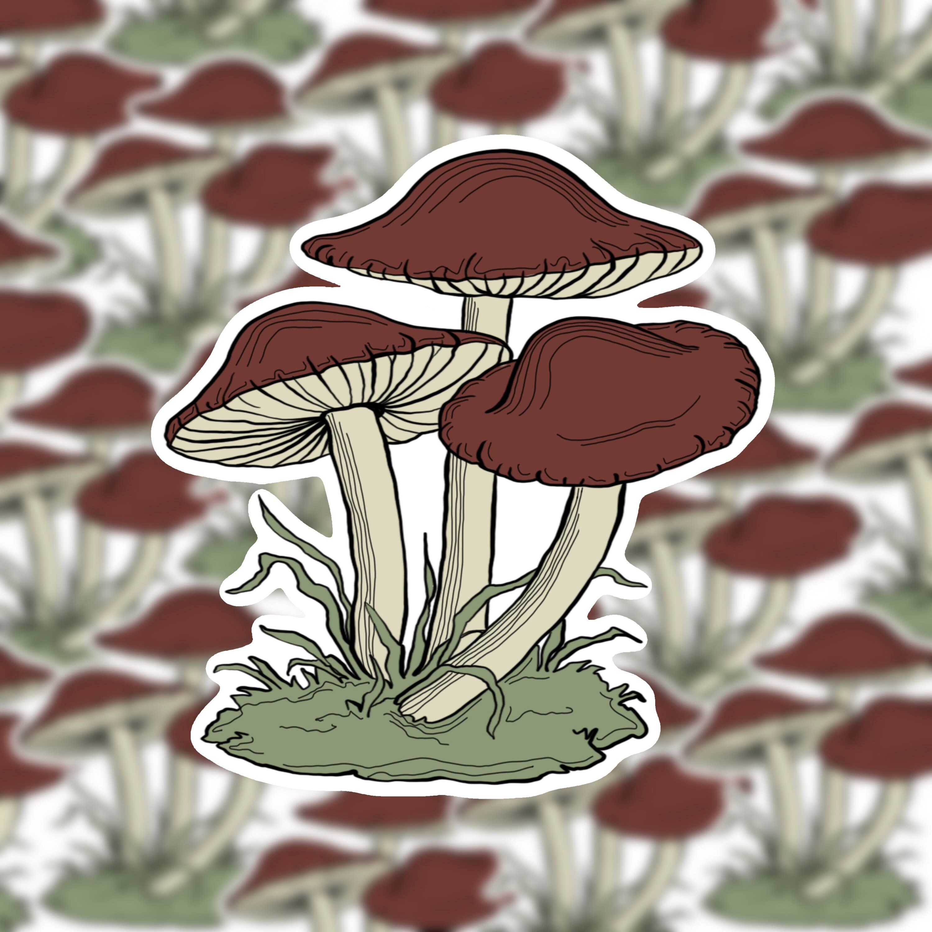 Mushroom Glossy Sticker Pack Cottagecore Aesthetic Stickers Etsy