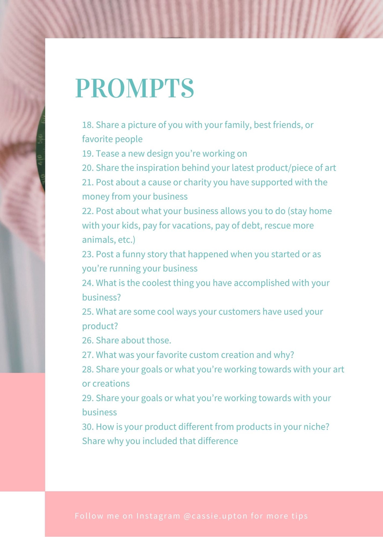 80 Social Media Content Prompts for Audience Growth for Makers | Etsy