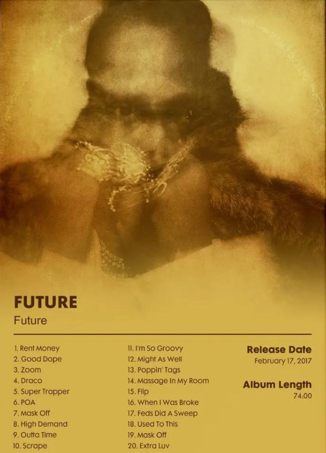 Future Inspired Poster Hip Hop Album Style Wall Art - Etsy