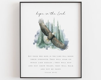 Those Who Hope In The Lord Bible Verse Wall Art Printable, Isaiah 40:31,Scripture Printable Wall Art, New Year Bible Verse -DIGITAL DOWNLOAD