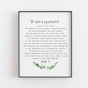 The Lord Is My Shepherd Scripture Print - Psalm 23 Bible Verse Art, Christian Gifts, Christian Decor, Printable Wall Art - DIGITAL DOWNLOAD