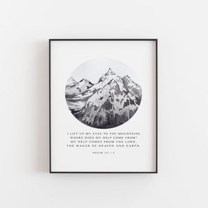 Psalm 121 Bible Verse Printable Wall Art, My Help Comes From The Lord, Christian Print, I lift Up My Eyes, Christian Art - DIGITAL DOWNLOAD