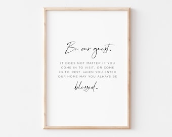 Be Our Guest Printable, Guest Room Wall Art, May You Always Be Blessed Printable, Welcome Guest Sign - Digital Download