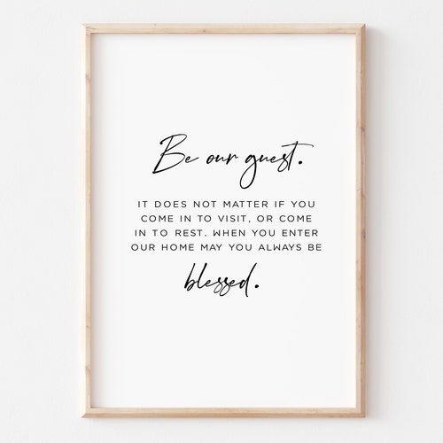 Be Our Guest Printable Guest Room Wall Art May You Always Be - Etsy
