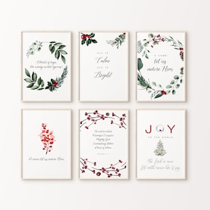Christian Christmas Wall Art Prints, Bible Verse Christmas Printable Set, Christmas Decor, 16 Christmas Prints Set Instant Download