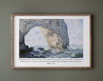 Mark 11:22-23 Vintage Christian Poster, Have Faith in God Scripture Wall Art *DIGITAL DOWNLOAD*