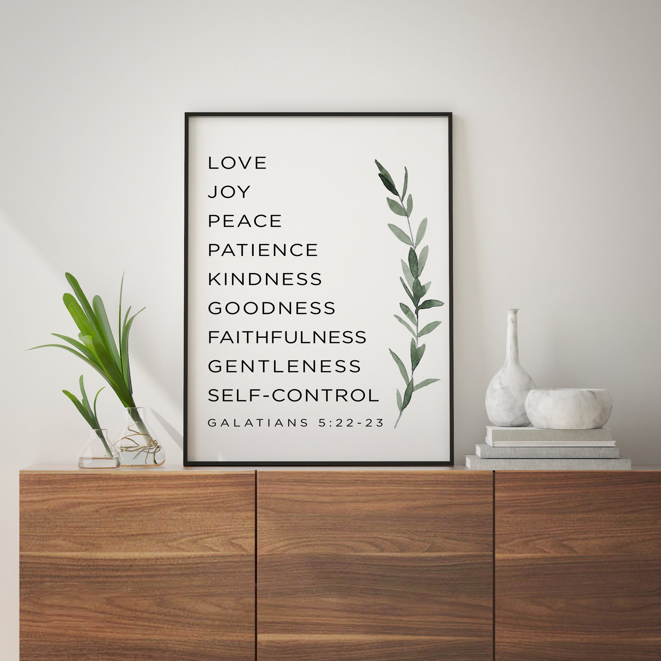 Galatians 5:22 Bible Verse Wall Art Fruit of the Spirit | Etsy