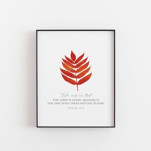 Psalms Set of 6 Scripture Wall Art, Christian Wall Decor, Fall Decor ...