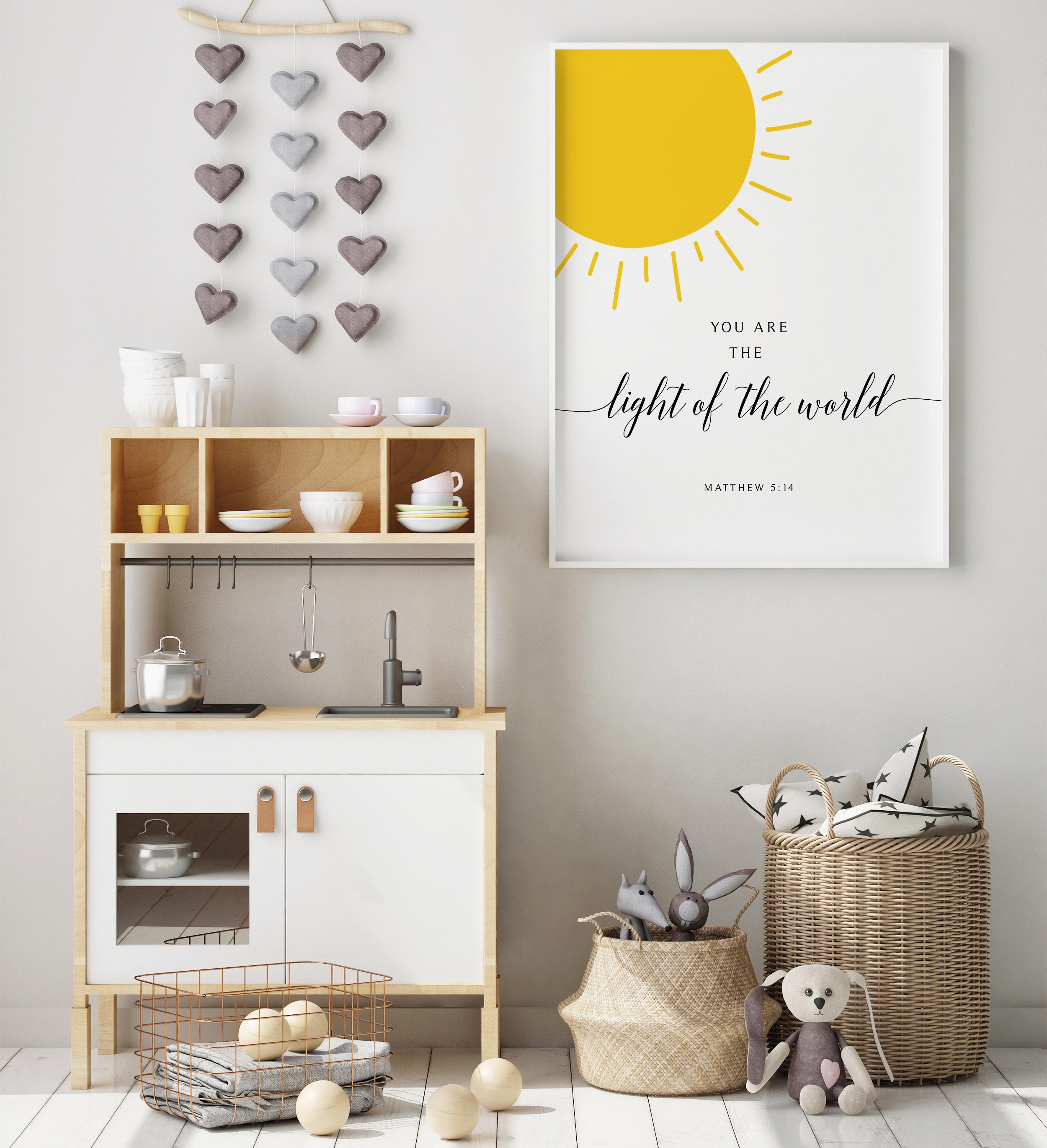 Light of the World Nursery Art Print, Bible Verse Printable Wall Art ...
