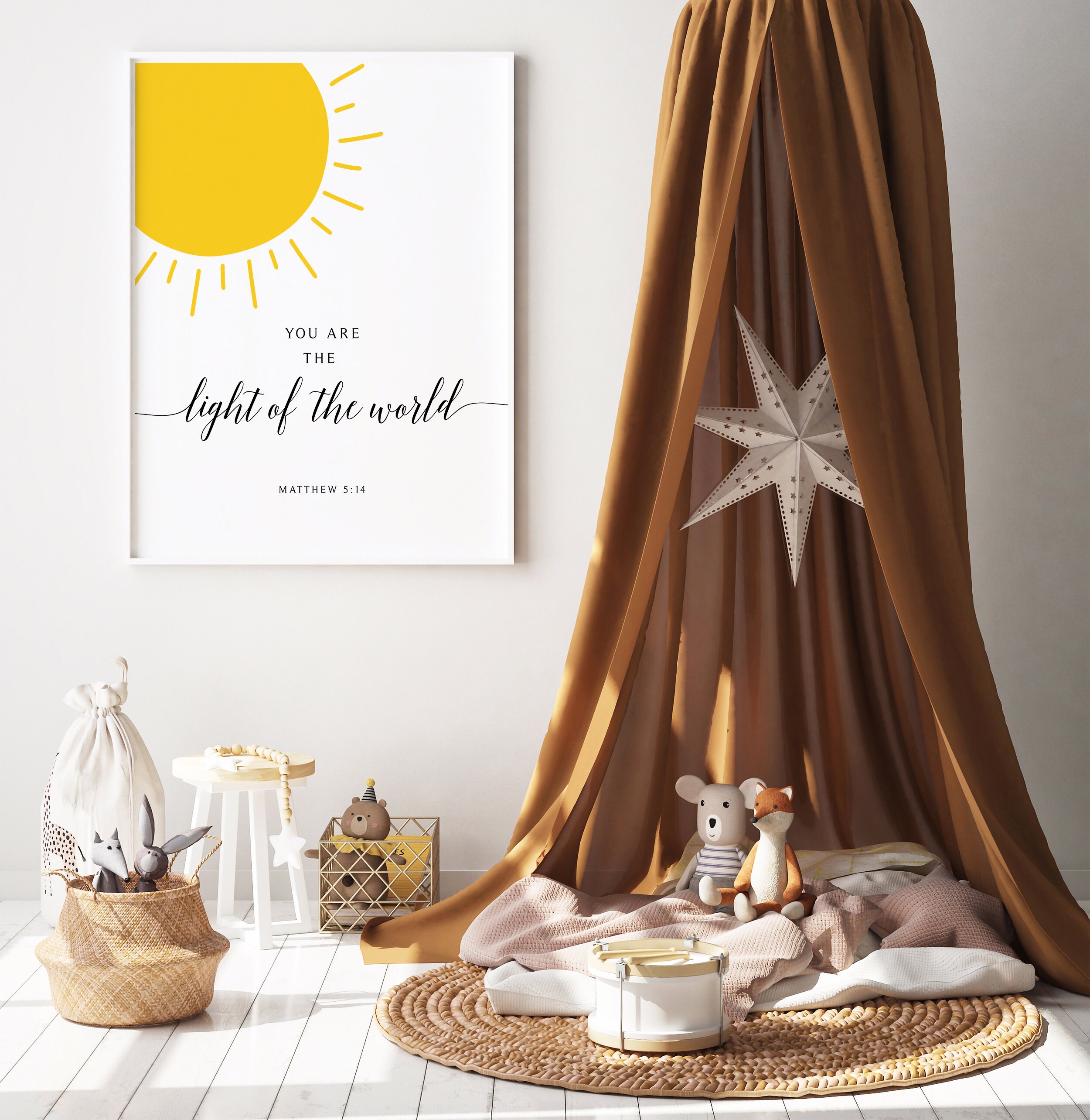 Light of the World Nursery Art Print Bible Verse Printable | Etsy