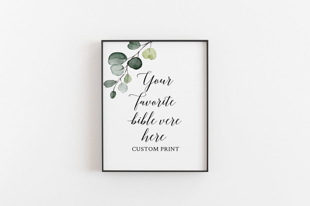 Custom Bible Verse Printable Wall Art, Personalized Bible Art Print ...