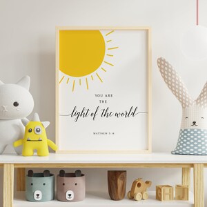 Light of the World Nursery Art Print, Bible Verse Printable Wall Art ...