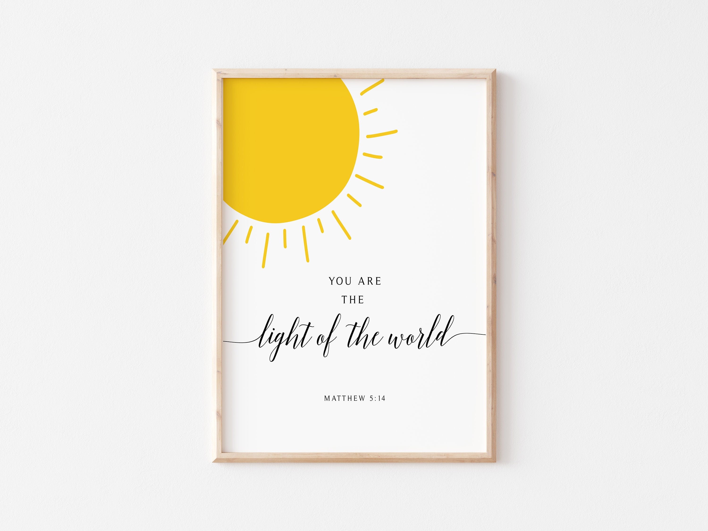 Light of the World Nursery Art Print, Bible Verse Printable Wall Art ...