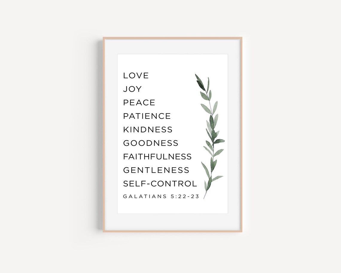 Galatians 5:22 Bible Verse Wall Art Fruit of the Spirit | Etsy
