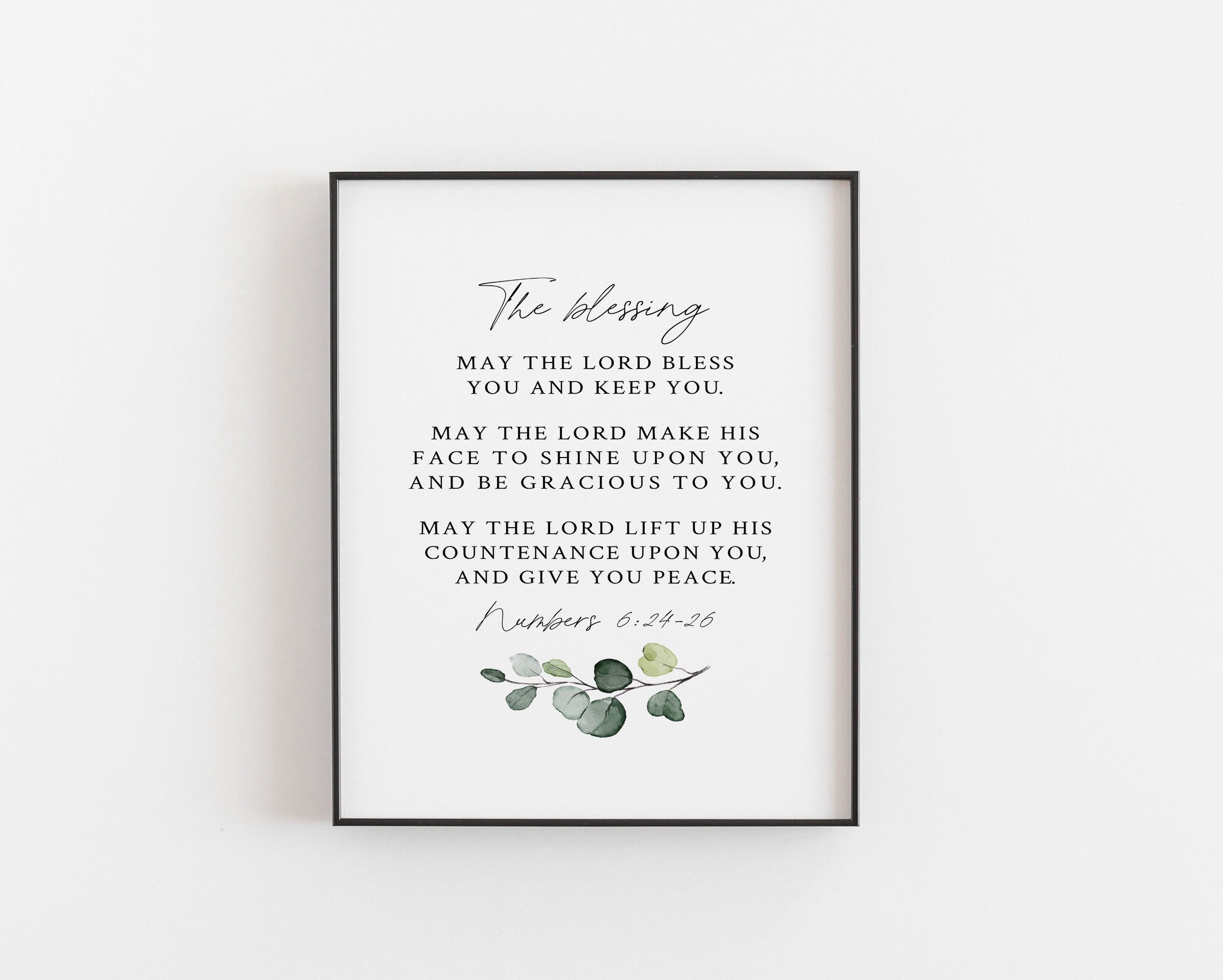 Numbers 6:24-26 Bible Verse Print, the Blessing Scripture