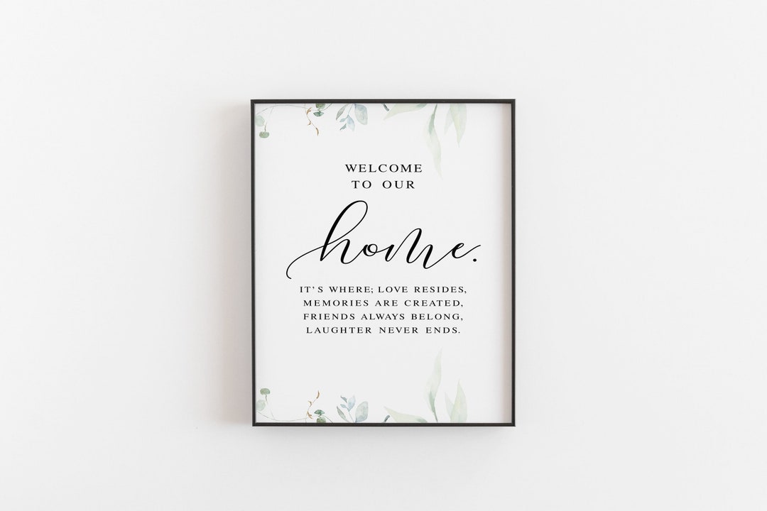 Welcome to Our Home Printable Wall Art, House Warming Gift, Welcome ...