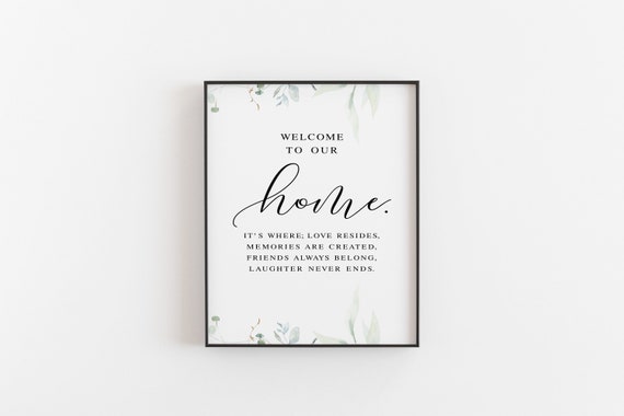 Welcome Home Printable Housewarming Gift Welcome Home Wall Art 